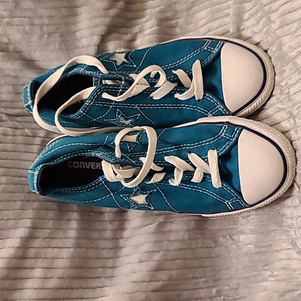NWOT Converse One Star Kids sz 3 Turqouise low tops